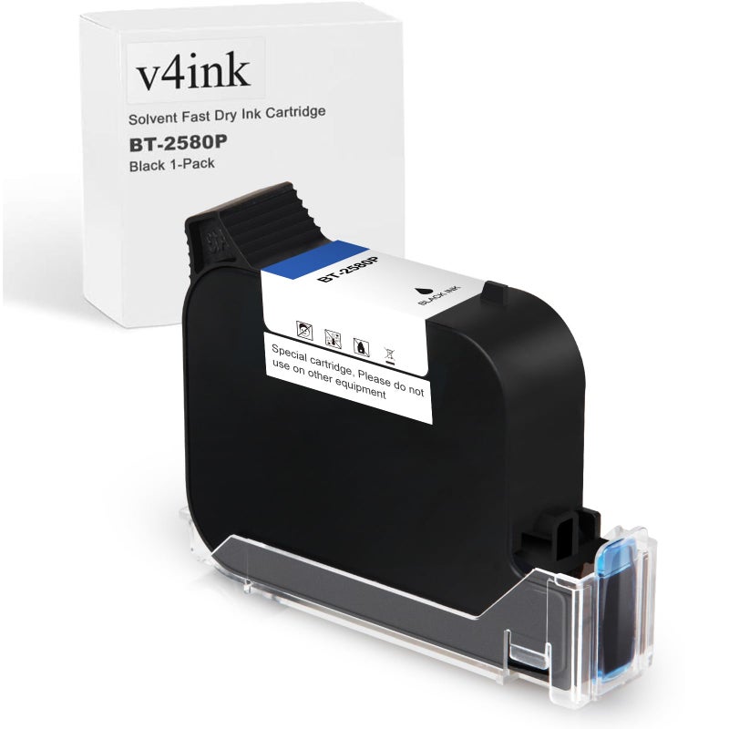V4ink خرطوشة حبر سوداء v4ink Bentsai BT-2580P سعة 42 مل حبر سريع الجفاف بديل لطابعة الحبر المحمولة BT-HH6105B2، BT-HH6105B3، B10 - Image 1